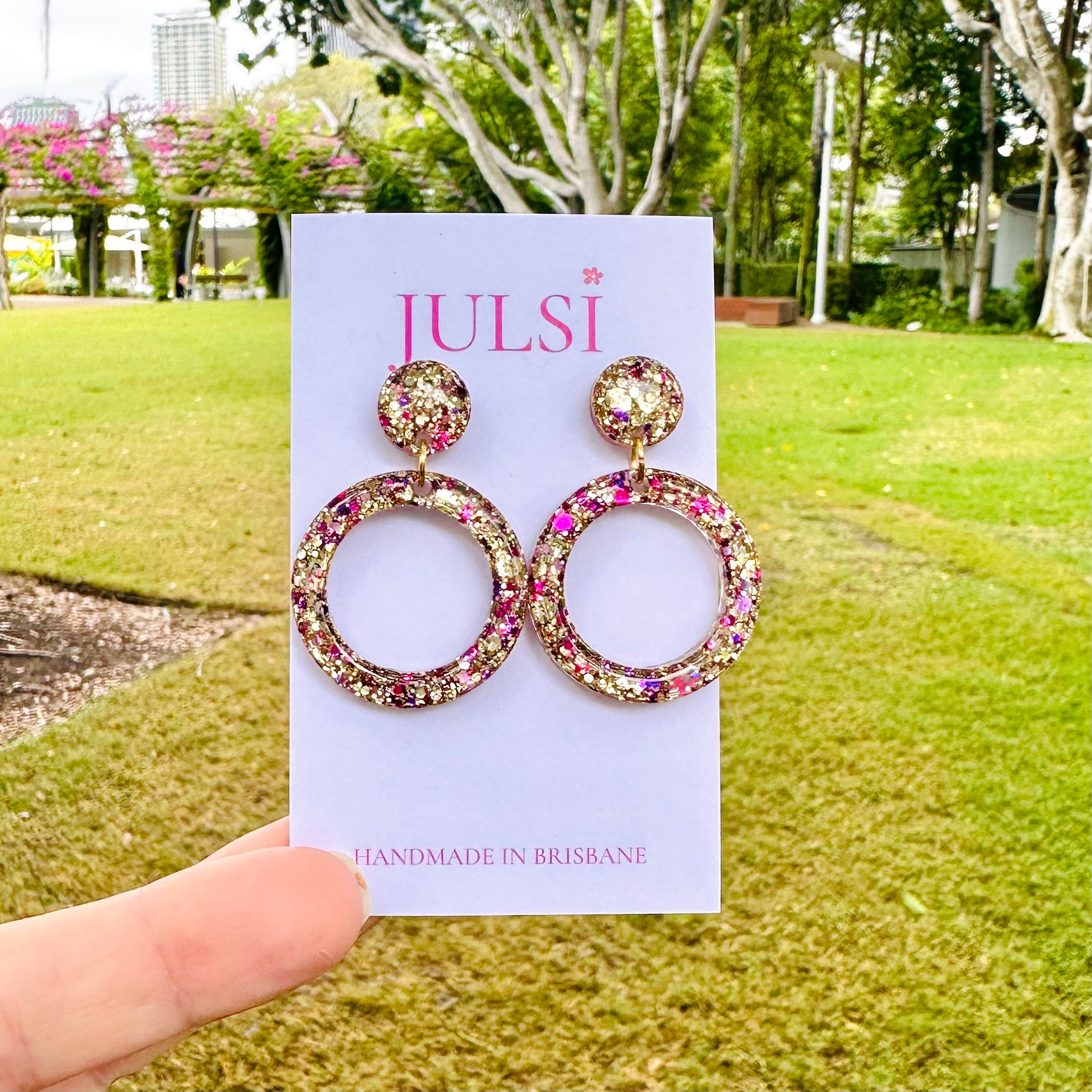 Harlow Magenta Shimmer Earrings