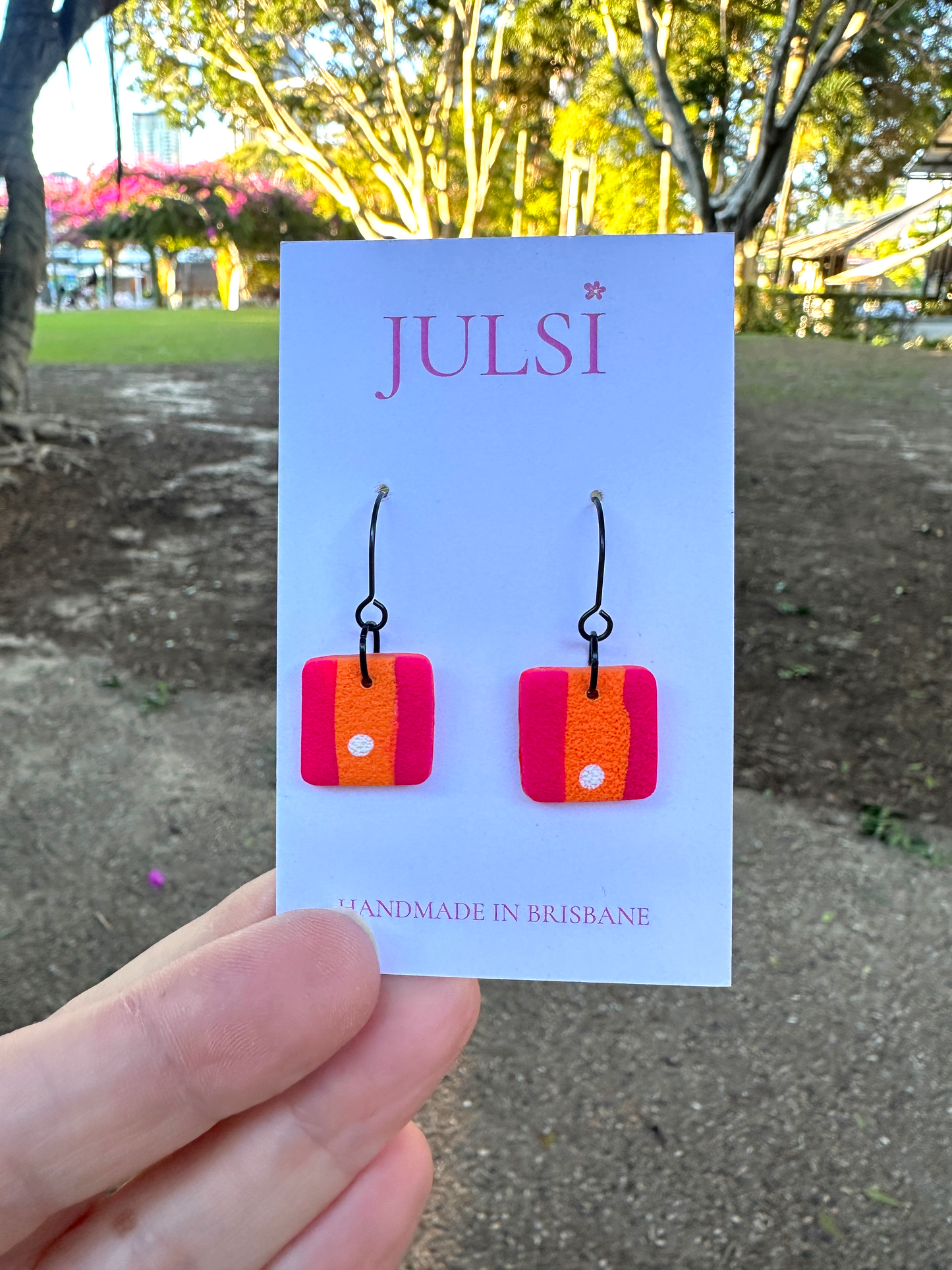 Square Clay Earrings