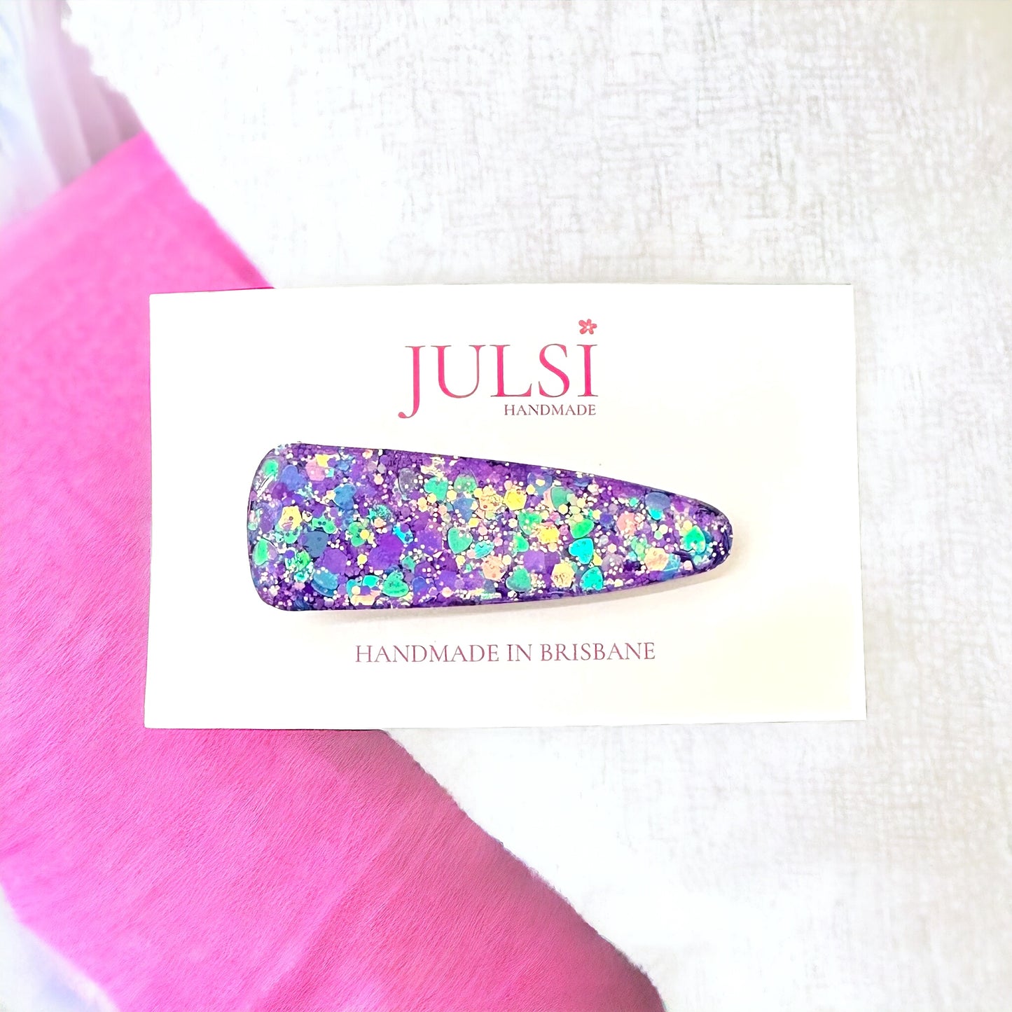 Purple & Blue Glitter Hair Clip