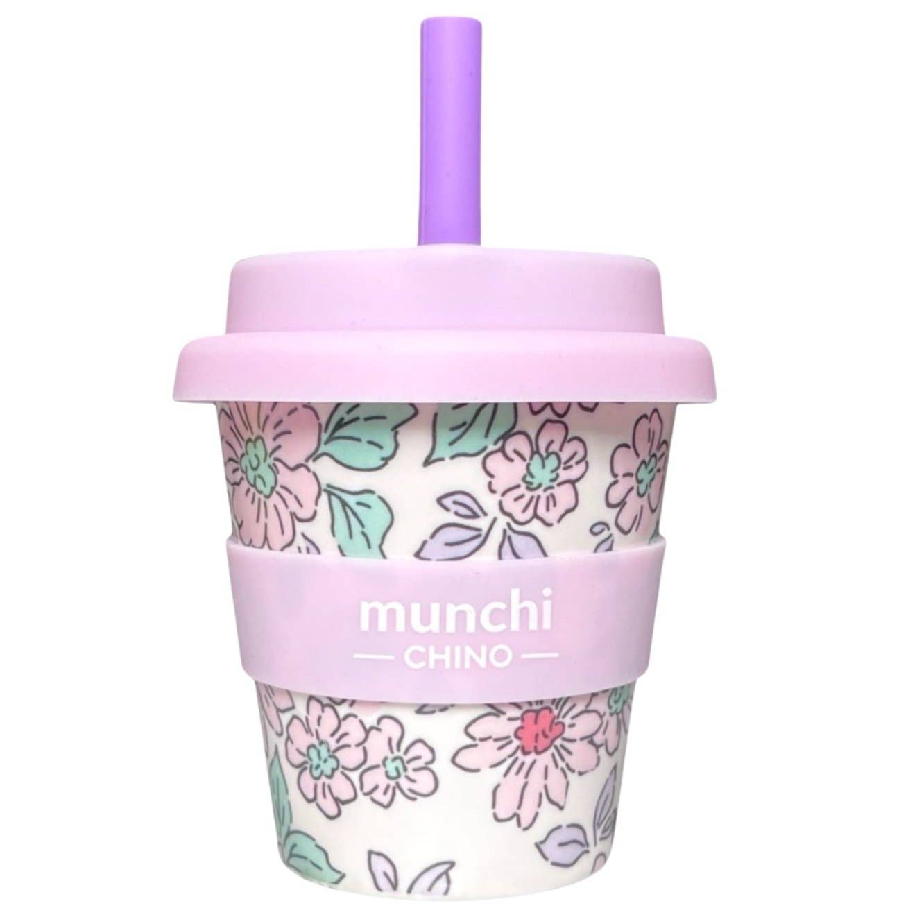 munchi - Lily Babychino Cup - Straw Included (Pink/Purple)