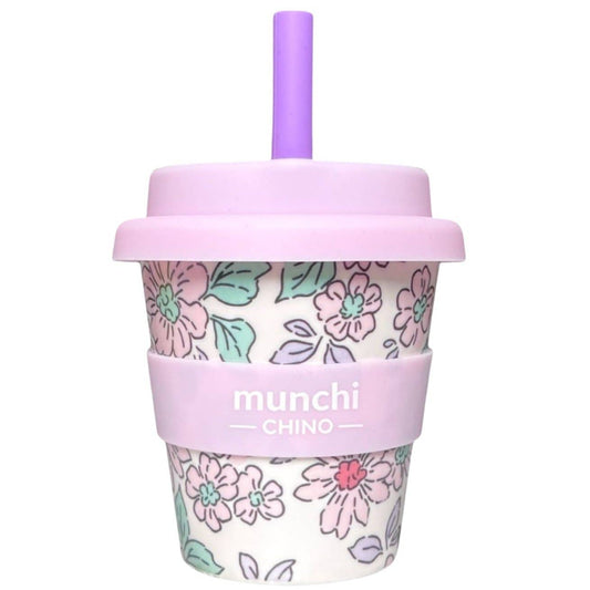 munchi - Lily Babychino Cup - Straw Included (Pink/Purple)