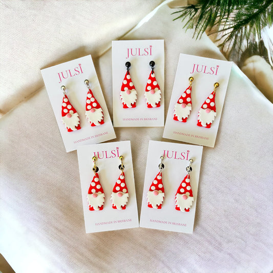 Christmas Earrings - Santa Gnome