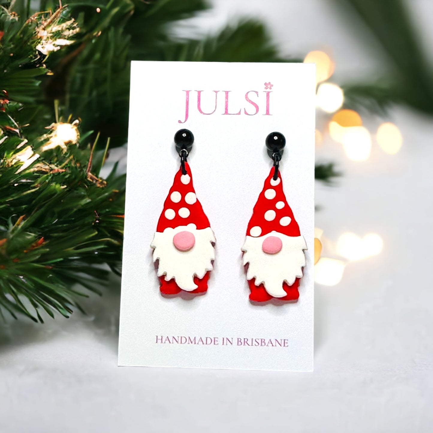 Christmas Earrings - Santa Gnome