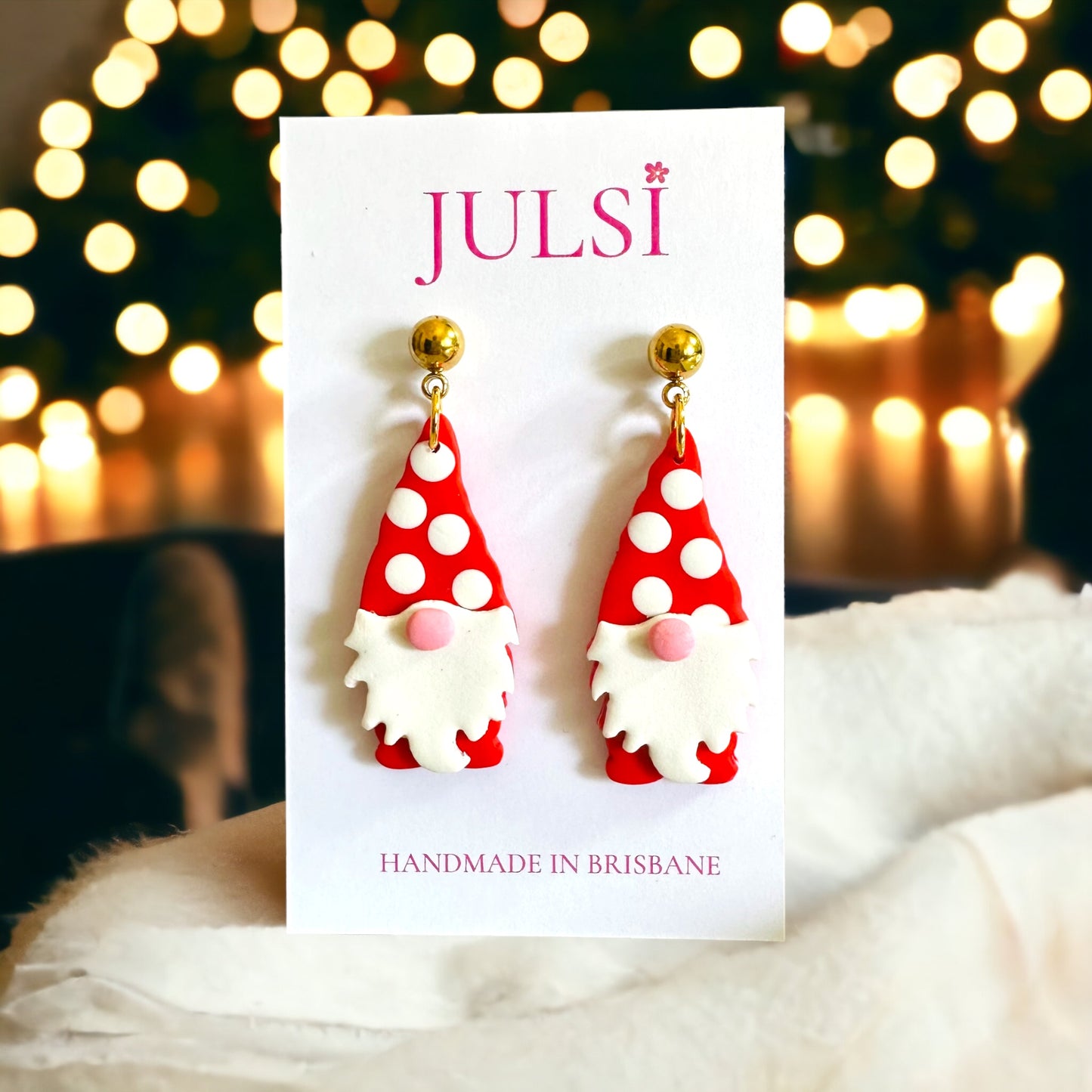 Christmas Earrings - Santa Gnome