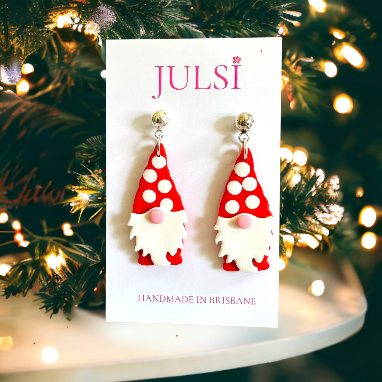 Christmas Earrings - Santa Gnome