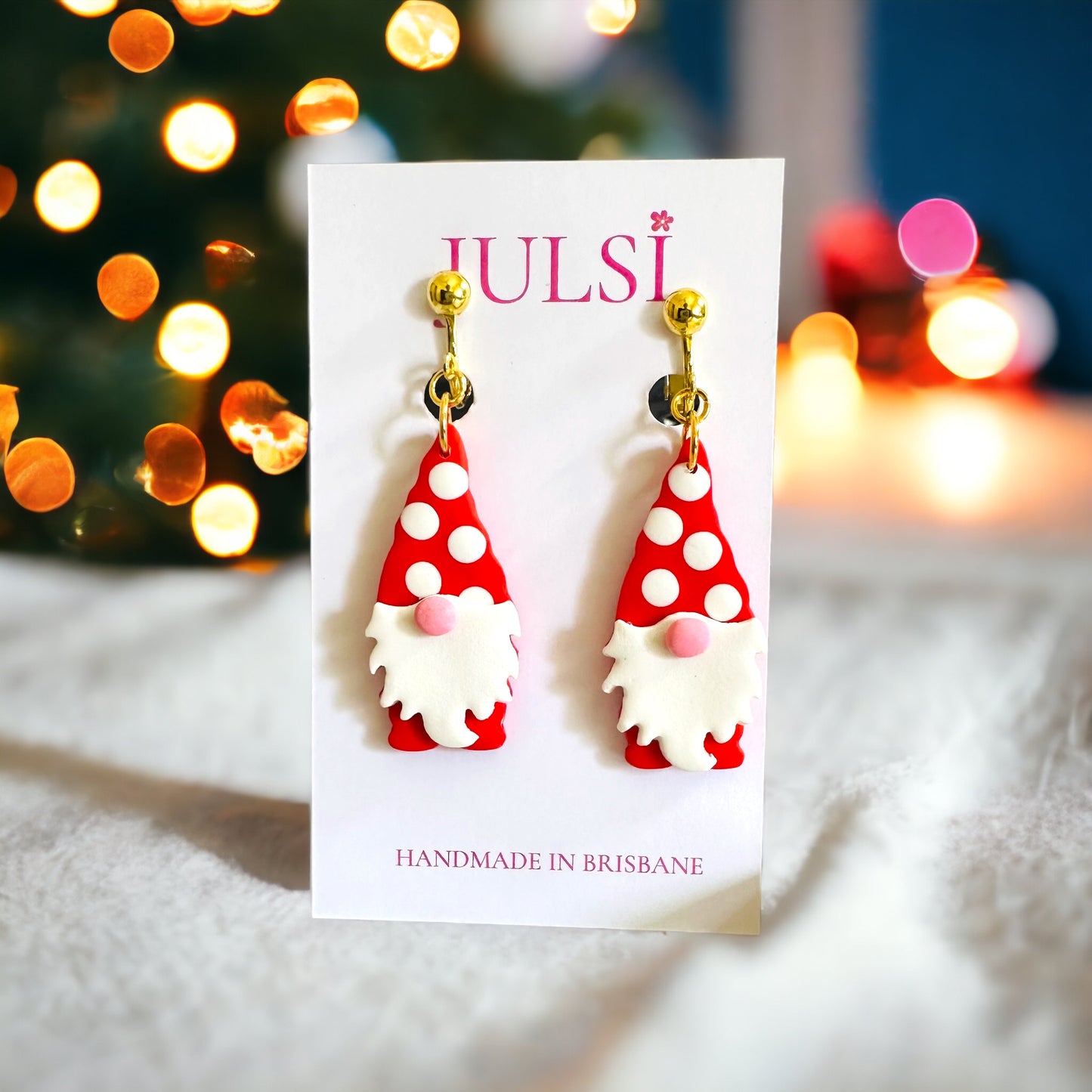 Christmas Earrings - Santa Gnome