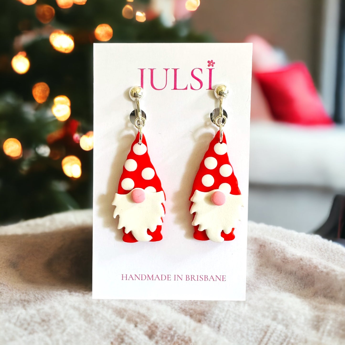 Christmas Earrings - Santa Gnome