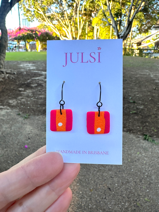Square Clay Earrings