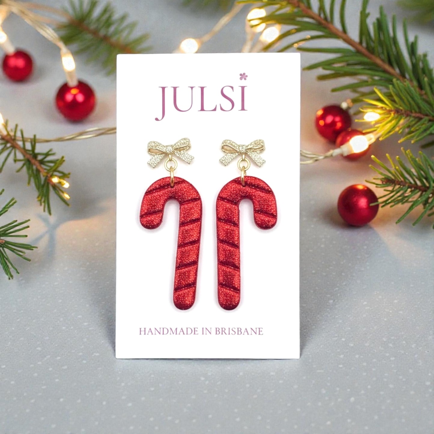 Christmas Glitter Candy Cane Earrings
